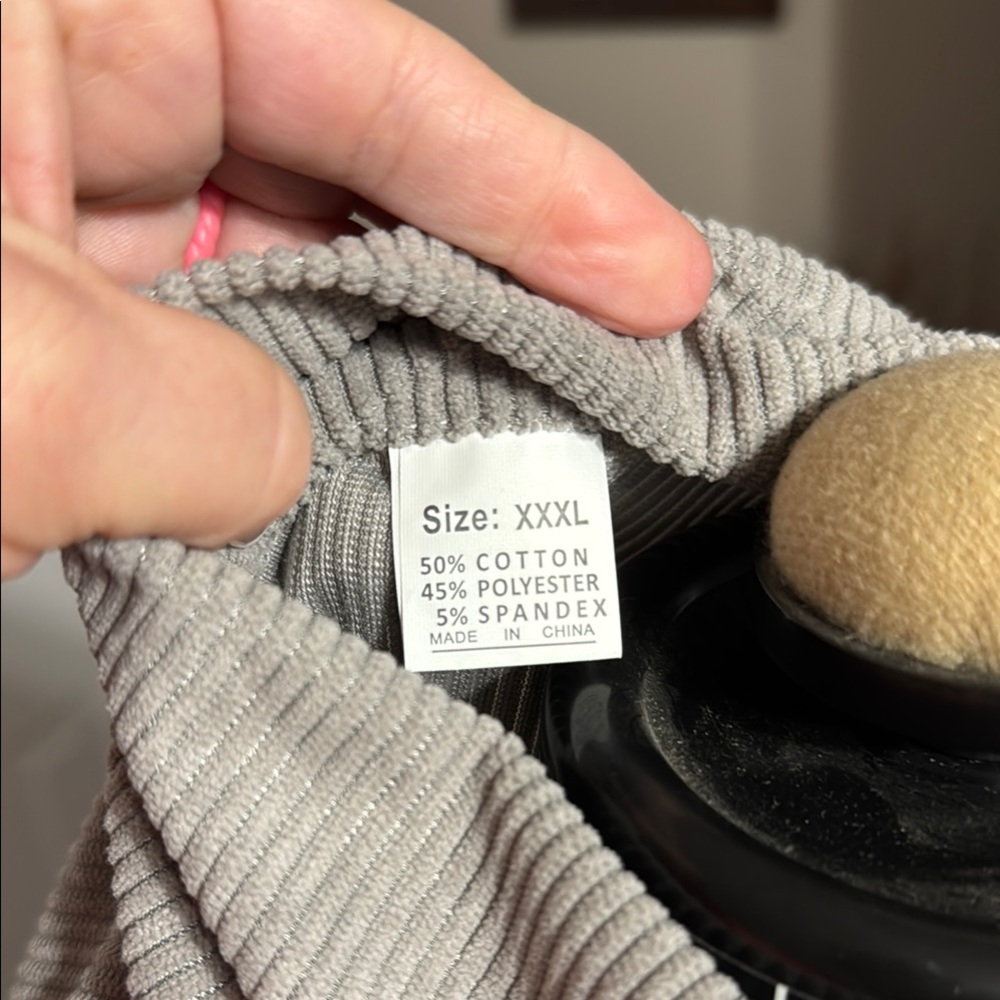 Gray Button-Up Pullover with Elbow Patches - Picture 3 of 4